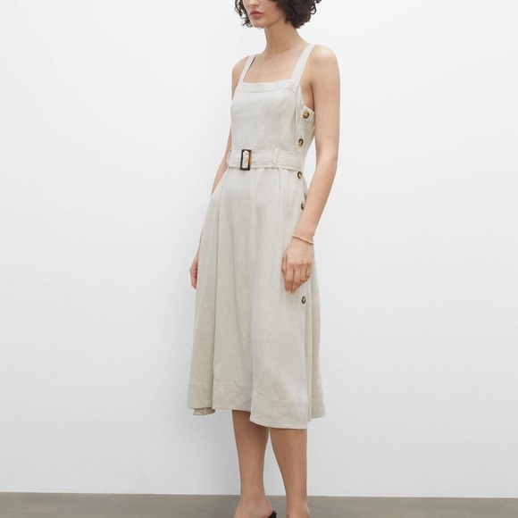 CLUB MÓNACO SIDE BUTTON LINEN DRESS 2 GUC - Picture 4 of 10